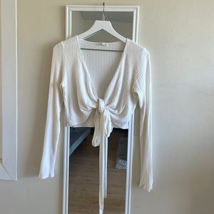 Reformation Wrap Top Ribbed